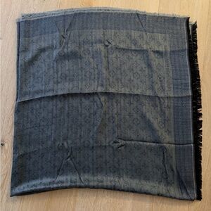 Louis Vuitton Gray/Silver Designer Scarf